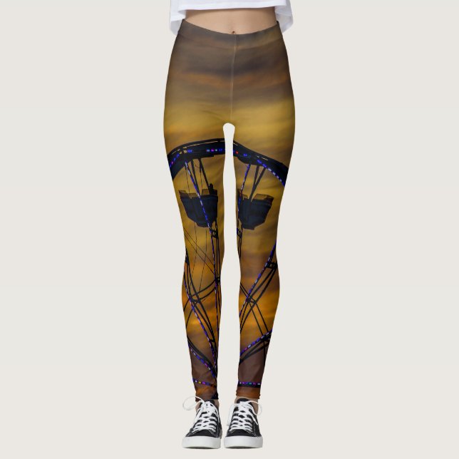 Old Orchard Beach Sunset Leggings (Front)