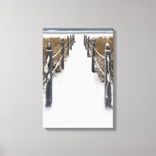 old orchard beach winter walk canvas print