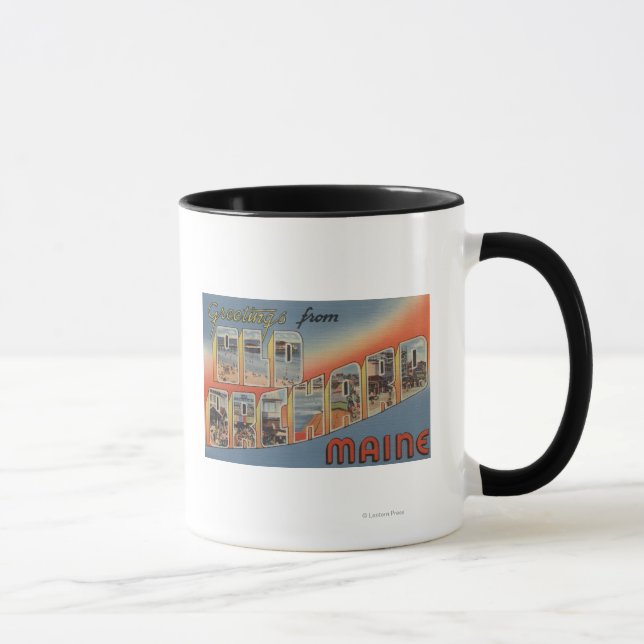 Old Orchard, Maine - Large Letter Scenes Mug (Right)