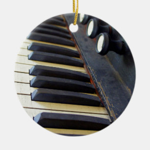Old Organ Keys Ceramic Tree Decoration