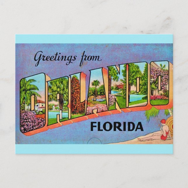 Old Orlando Greetings Postcard (Front)