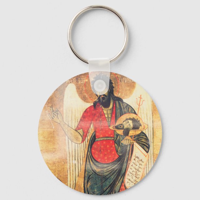Old Orthodox icon of John the Baptist Key Ring (Front)