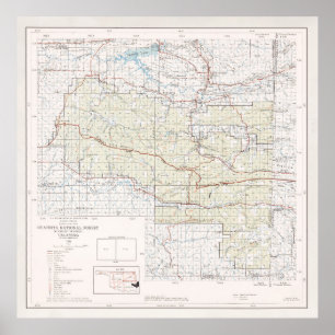 Old Ouachita National Forest Map (1970)  Poster
