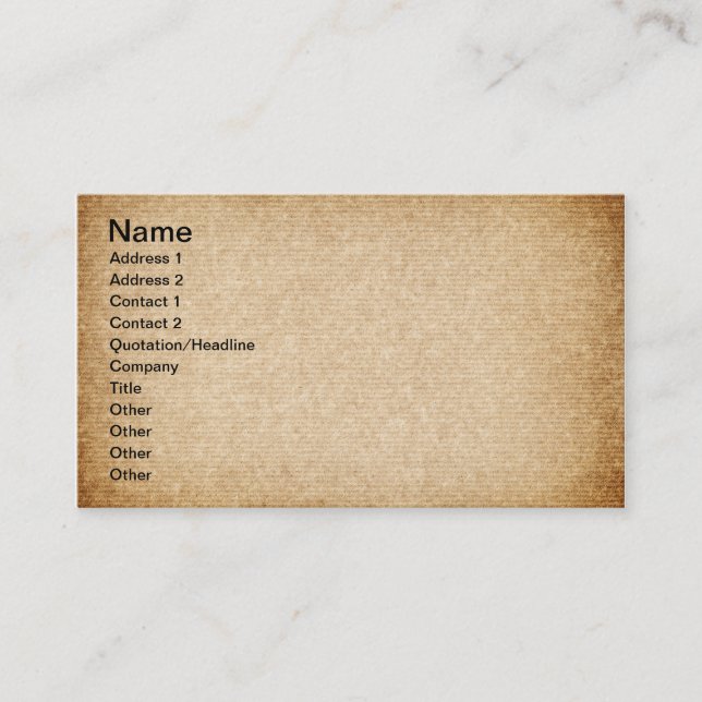 Old Packaging Paper With Stripes For Background Business Card (Front)