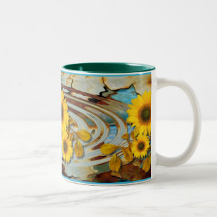OLD PAINT & SUNFLOWERS  ~ Two - Tone Mug