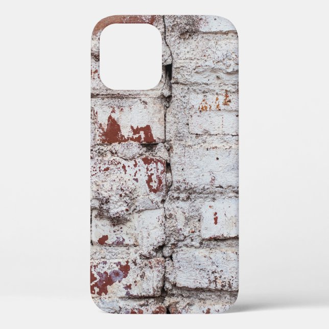 Old painted brick wall with peeling white paintwal Case-Mate iPhone case (Back)
