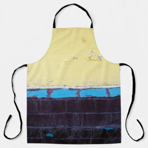 Old painted damaged concrete wall. Texture. Abstra Apron