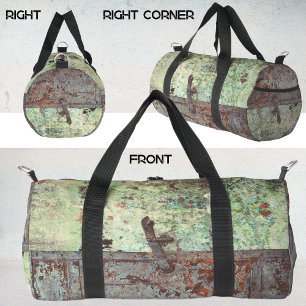 Old painted rusty door duffle bag