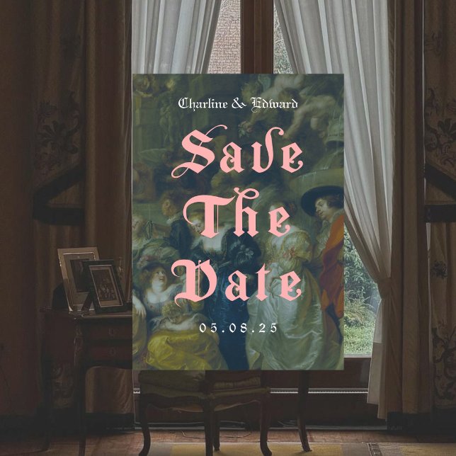 Old Painting Gothic Save the Date  Invitation (Creator Uploaded)