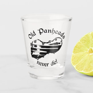 Old Panheads never die !! Harley Biker Shot Glass