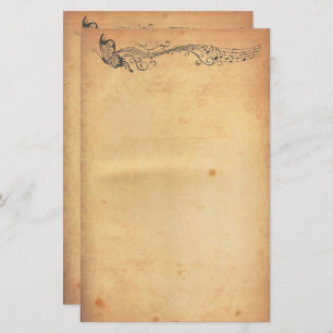 Old paper Butterfly Stationery