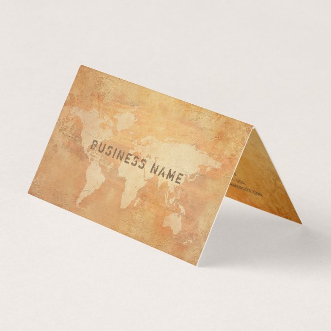 Old Paper Look Distressed Text Professional Luxury Business Card (Front)