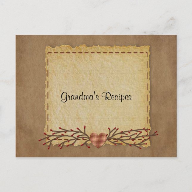 Old Paper Look Recipe Card (Front)