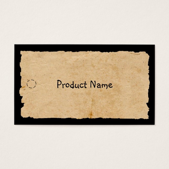 Old Paper On Black Hang Tag (Front)