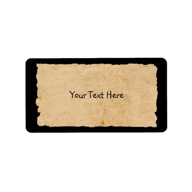 Old Paper On Black  Label (Front)