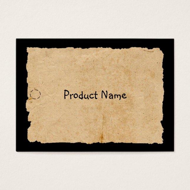 Old Paper On Black Large Hang Tag (Front)
