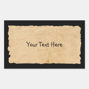 Old Paper On Black  Rectangular Sticker