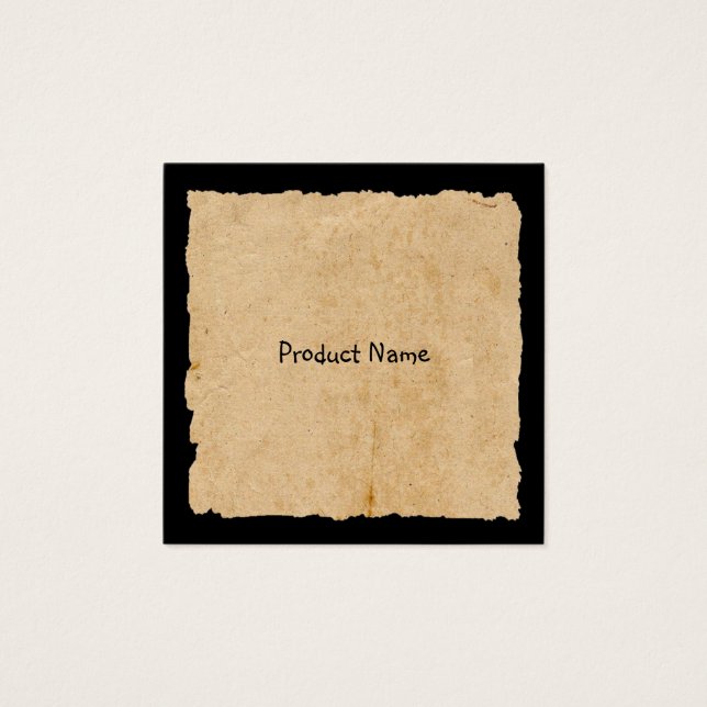 Old Paper On Black Square Tag (Front)