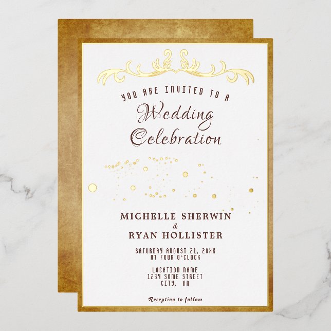 Old Paper Ornament Romantic Old Fashion Wedding (Front/Back)