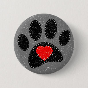 Old Paper Print Dog Lover 6 Cm Round Badge