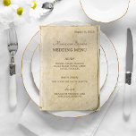 Old Paper Vintage Wedding Menu<br><div class="desc">Old paper design wedding menu rustic vintage design.</div>