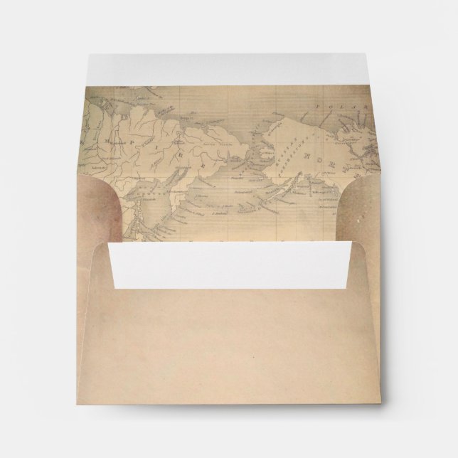 Old Paper Vintage World Map RSVP Envelopes (Back (Bottom))
