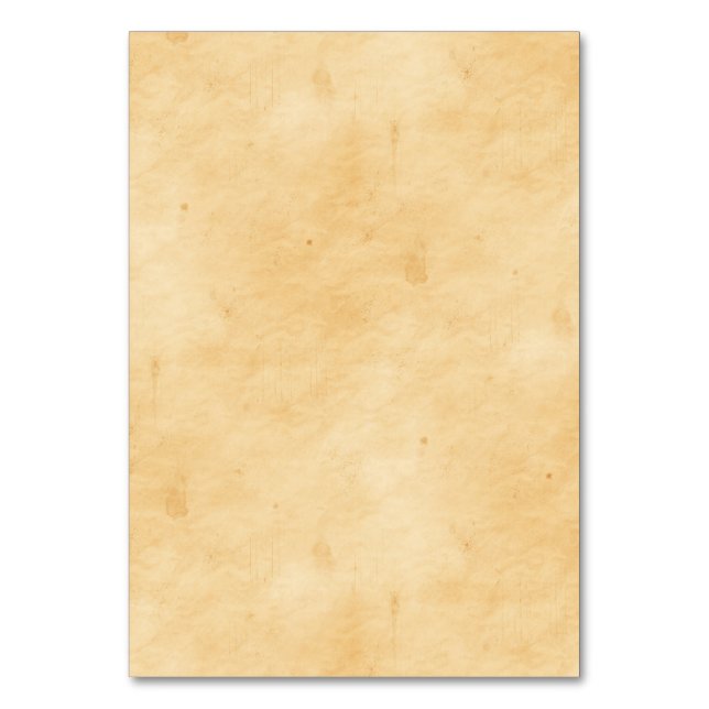 Old Parchment Background Stained Mottled Look Table Number (Front)