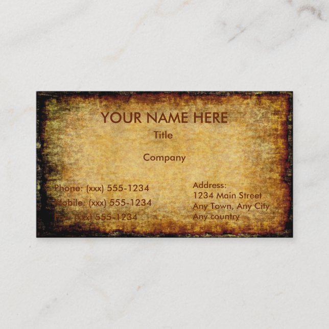 Old Parchment ~ Business Card (Front)