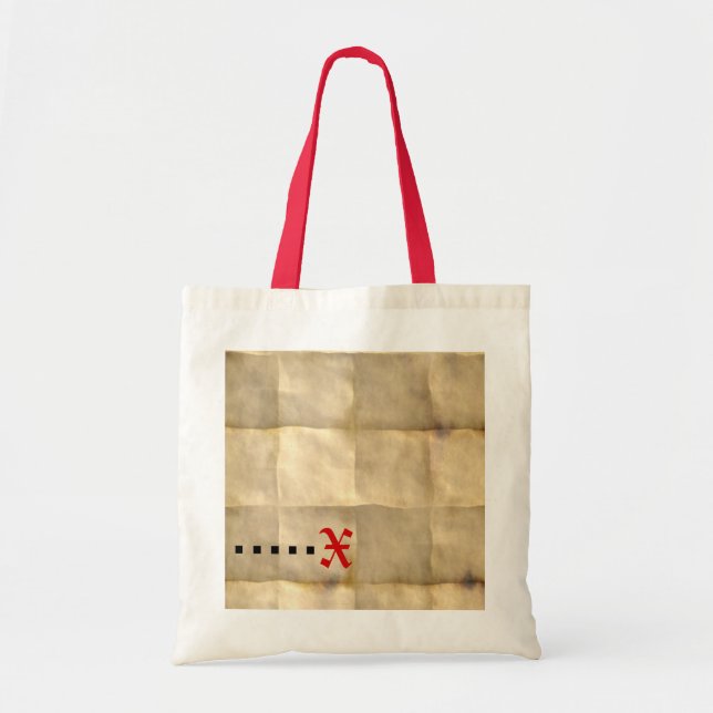 Old Parchment, Treasure Map Paper Tote Bag (Front)