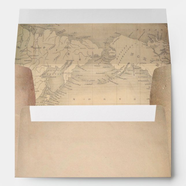 Old Parchment Vintage World Map Envelope (Back (Bottom))