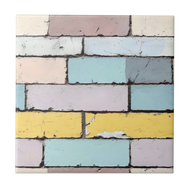 Old Pastel Bricks Pattern Tile (Front)