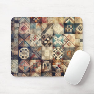 Old Patchwork Quilt Design Mouse Mat