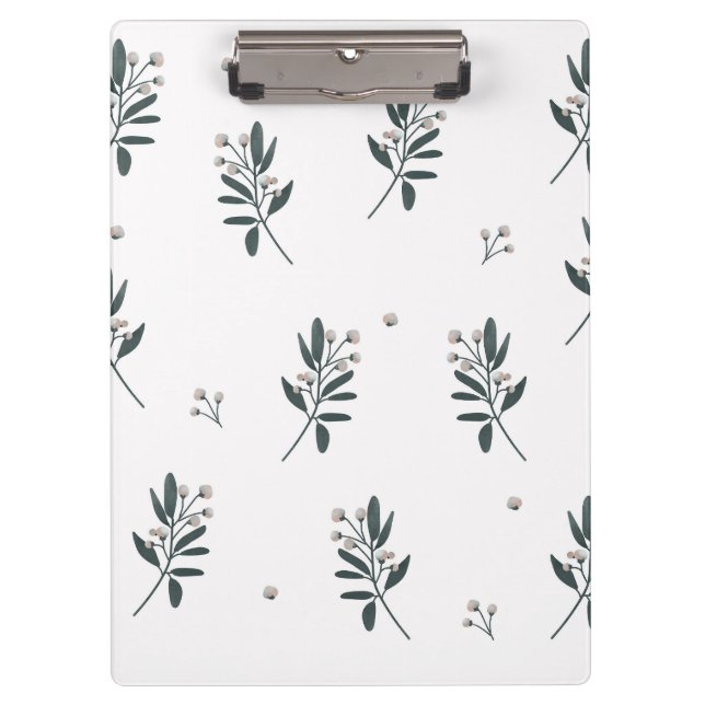 Old Pattern FloralWooden Background Modern Elegant Clipboard (Front)
