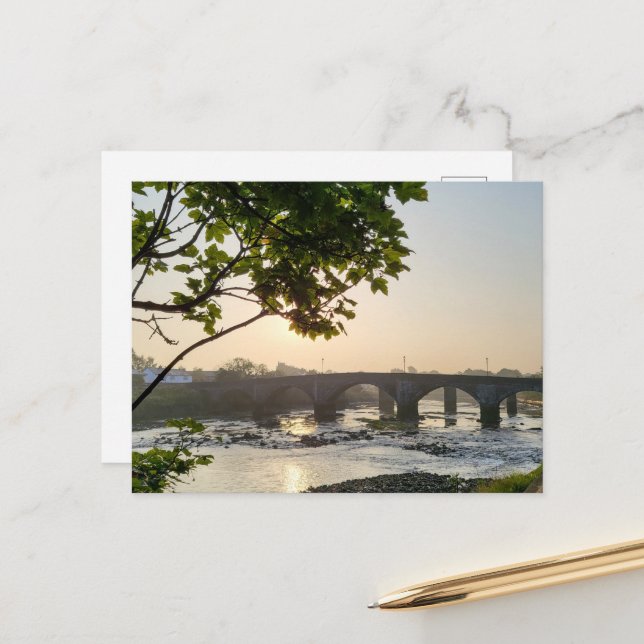 Old Penwortham Bridge  Postcard (Front/Back In Situ)