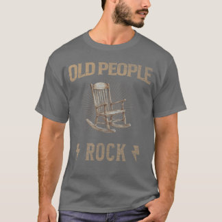Old People Rock Funny Senior Rock Roll Music Lover T-Shirt