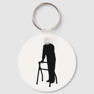 Old person man walking frame key ring