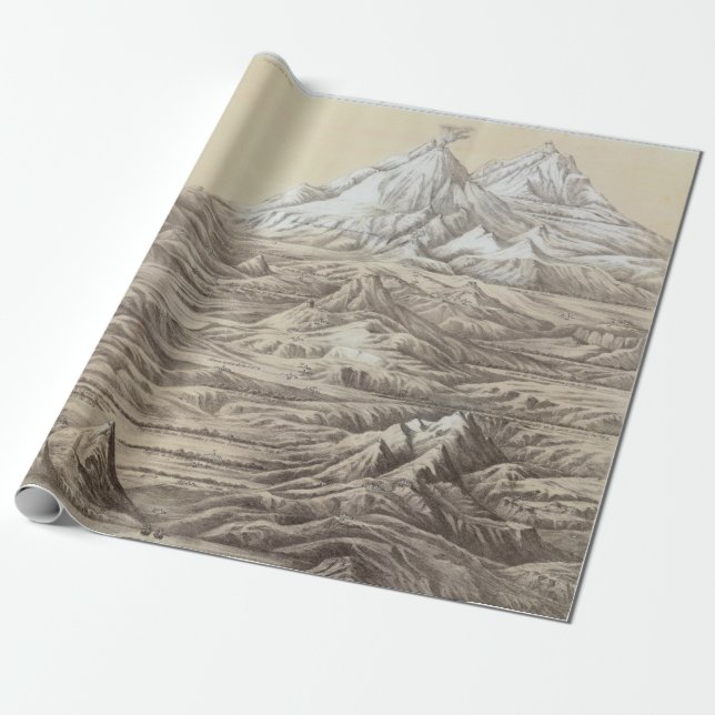 Old Peru Mountains Map (1865)  Wrapping Paper (Unrolled)