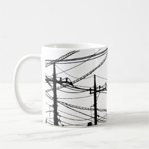 Old Phone and Power Lines Coffee Mug