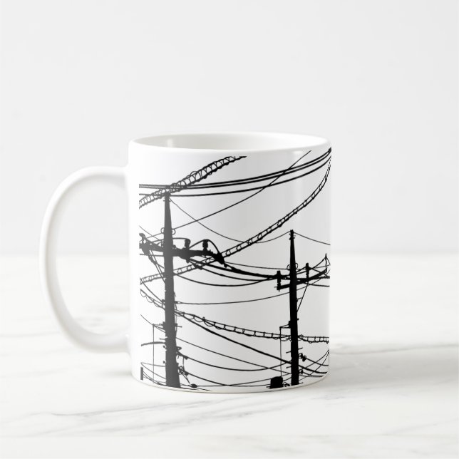 Old Phone and Power Lines Coffee Mug (Left)