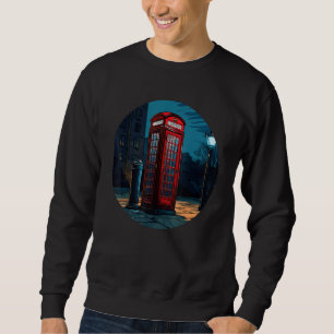 Old Phone Booth in Street for London Downtown Love Sweatshirt