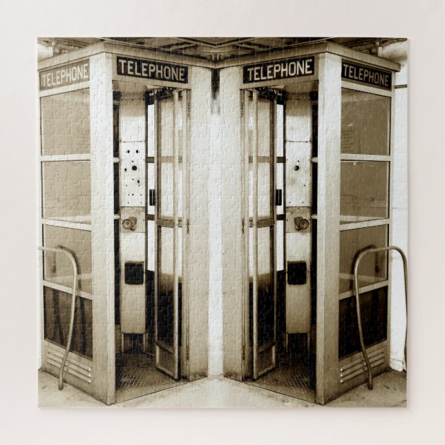 Old Phone Booths Photograph Jigsaw Puzzle (Vertical)