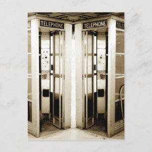 Old Phone Booths Photograph Postcard