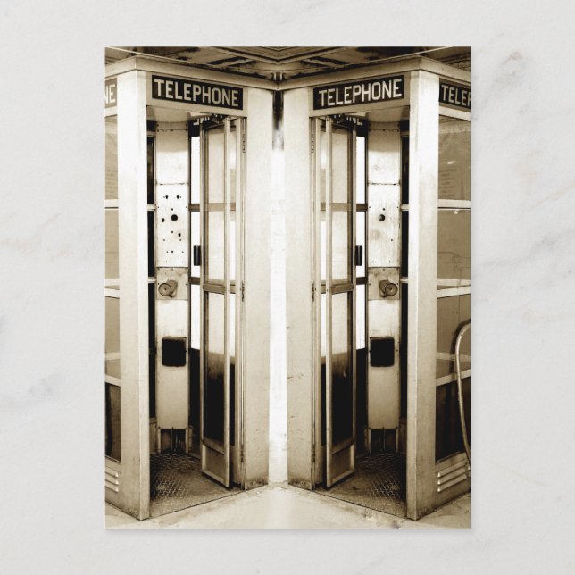 Old Phone Booths Photograph  Postcard (Front)