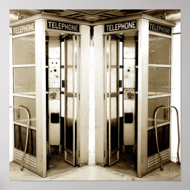 Old Phone Booths Photograph Poster (Front)