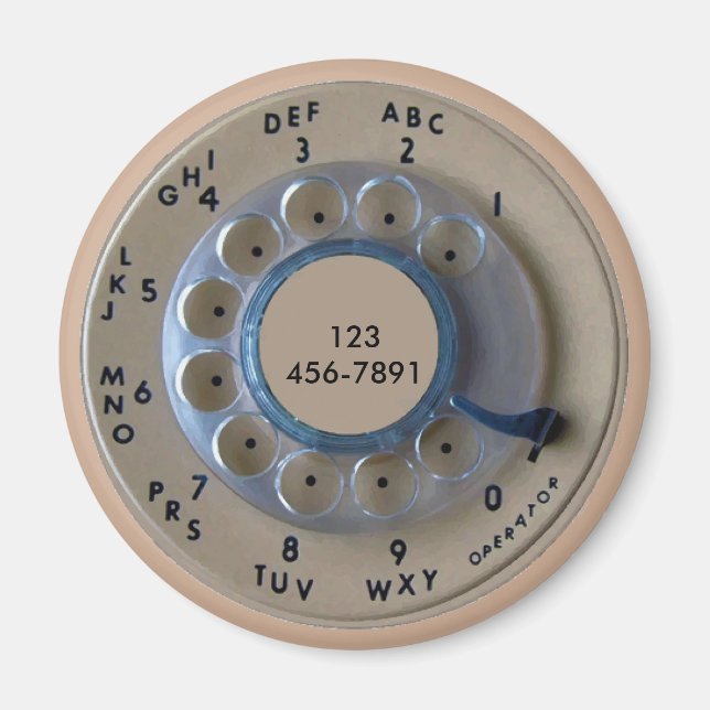 Old Phone Dial, add number Magnet (Front)
