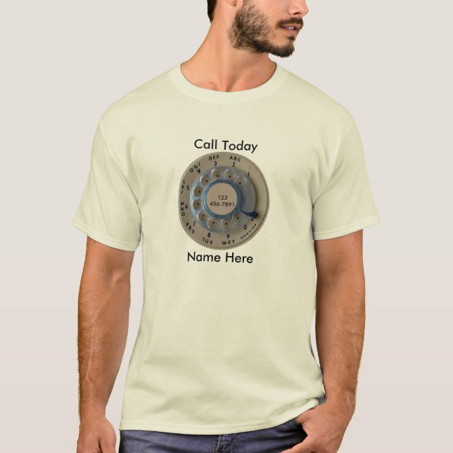 Old Phone Dial, add number & Name T-Shirt (Front)
