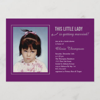 Old Photo Bridal Shower Majestic Purple Invitation