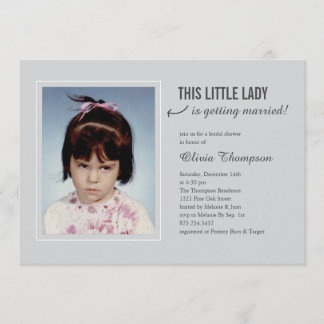 Old Photo Bridal Shower Slate Grey Invitations