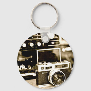 Old Photo Camera Key Ring