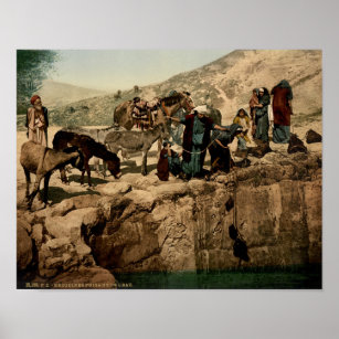 Old photo of Bedouins in the Holy Land Poster